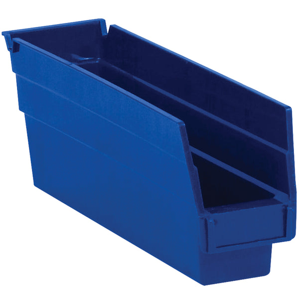 11 5/8 x 2 3/4 x 4 Blue Plastic Shelf Bin Boxes 36/Case