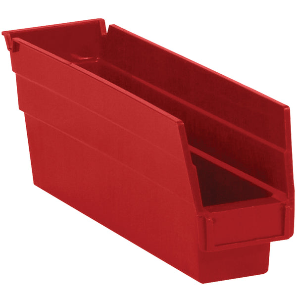 11 5/8 x 2 3/4 x 4 Red Plastic Shelf Bin Boxes 36/Case