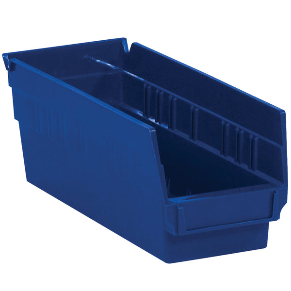 11 5/8 x 4 1/8 x 4 Blue Plastic Shelf Bin Boxes 36/Case