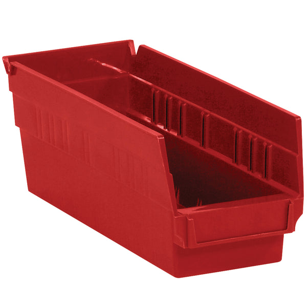 11 5/8 x 4 1/8 x 4 Red Plastic Shelf Bin Boxes 36/Case