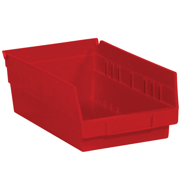11 5/8 x 6 5/8 x 4 Red Plastic Shelf Bin Boxes 30/Case