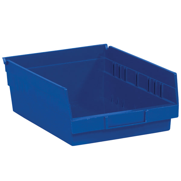 11 5/8 x 8 3/8 x 4 Blue Plastic Shelf Bin Boxes 20/Case