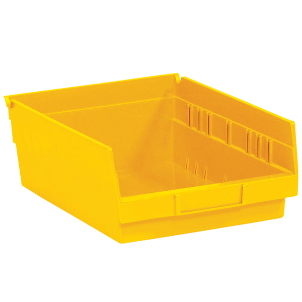 11 5/8 x 11 1/8 x 4 Yellow Plastic Shelf Bin Boxes 8/Case