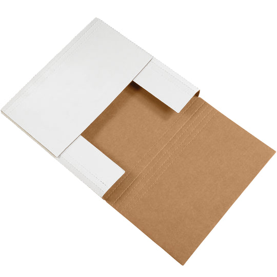 12 1/2 x 12 1/2 x 2 White Easy-Fold Mailers 50/Bundle