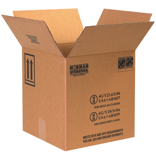 12 1/4 x 12 1/4 x 12 3/4 4 - 1 Gallon Plastic Jug Haz Mat Boxes 20/Bundle