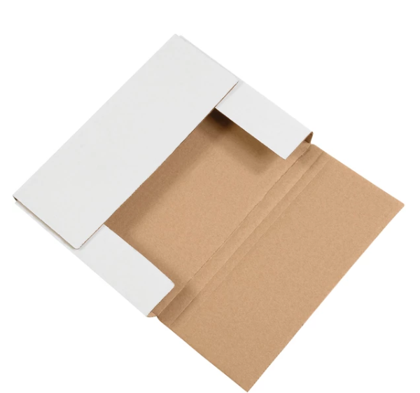12 1/8 x 9 1/8 x 1/2, 1 White Easy-Fold Mailers 50/Bundle