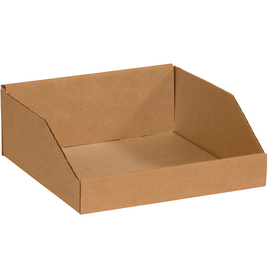 12 x 12 x 4 1/2 Kraft Open-Top Corrugated Bin Box  50/Bundle