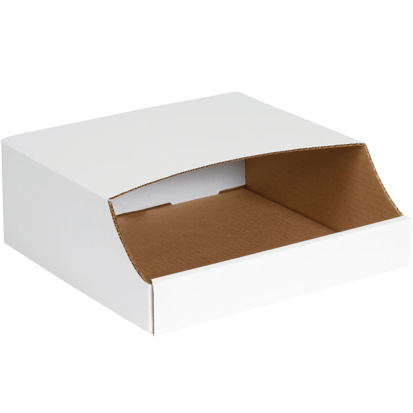 8 x 12 x 4 1/2 Stackable White Corrugated Bin Box  50/Bundle