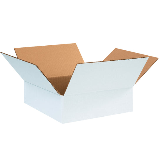 12 x 12 x 4 White Corrugated Boxes  25/Bundle