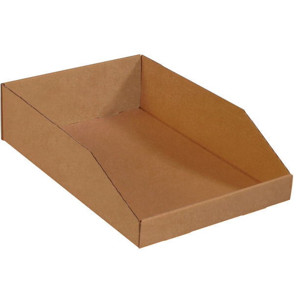 12 x 18 x 4 1/2 Kraft Open-Top Corrugated Bin Box 50/Bundle