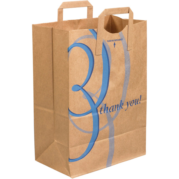 12 x 7 x 17 - Thank You Flat Handle Grocery Bags 300/Case