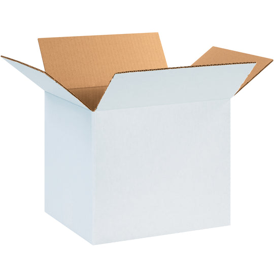 12 x 8 x 8 White Corrugated Boxes 25/Bundle