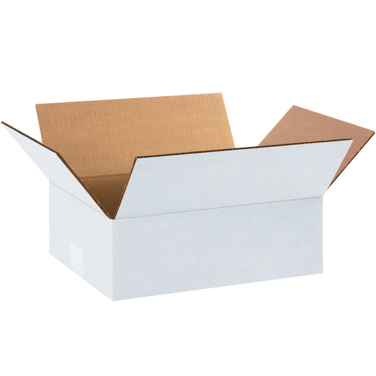 12 x 9 x 4 White Corrugated Boxes  25/Bundle