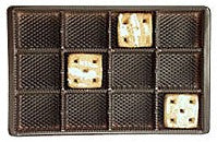 9-3/8 x 6 x 15/16 (1 lb.) Rectangular Candy Tray Brown 12 Cavities 500/Case