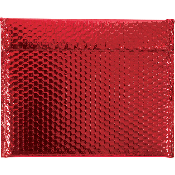 12 3/4 x 10 1/2 Red Metallic Bubble Mailers 48/Case