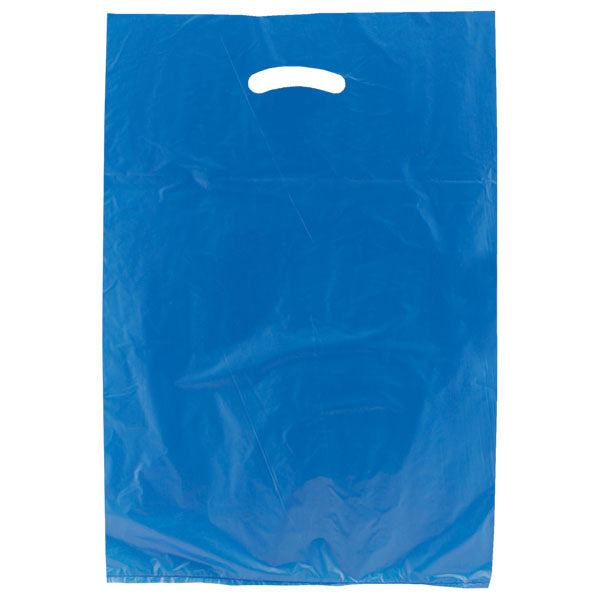 13 x 3 x 21 Navy Blue Hi-Density Gusseted Merchandise Bags (.70 mil thickness) 500/Case
