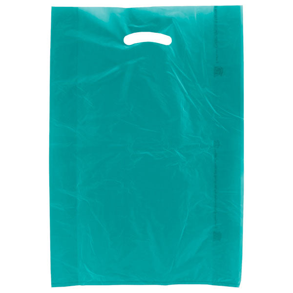 13 x 3 x 21 Teal Hi-Density Gusseted Merchandise Bags (.70 mil thickness) 500/Case