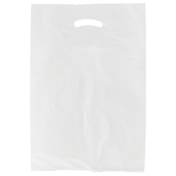 13 x 3 x 21 White Hi-Density Gusseted Merchandise Bags (.70 mil thickness) 1000/Case