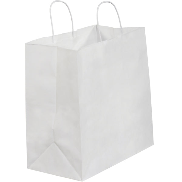 13 x 7 x 12 1/2 White Shopping Bags w/ Handles 250/Case