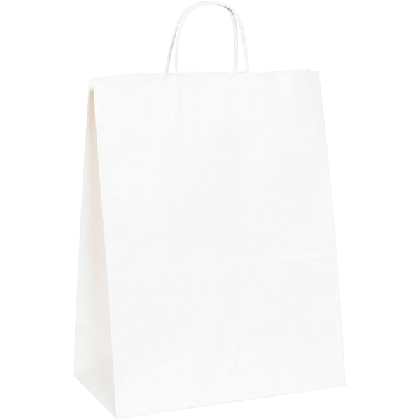 13 x 7 x 17 1/2 White Shopping Bags w/ Handles 250/Case