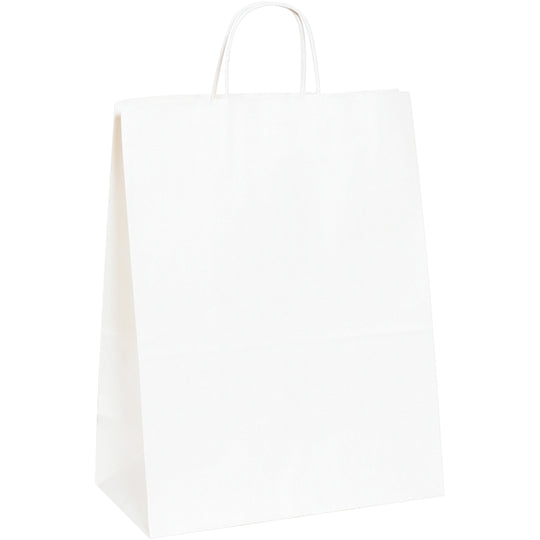 13 x 7 x 17 1/2 White Shopping Bags w/ Handles 250/Case