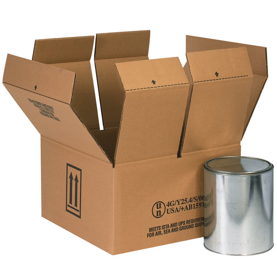 14 1/4 x 14 1/4 x 7 5/8 4 - 1 Gallon Haz Mat Boxes  10/Bundle