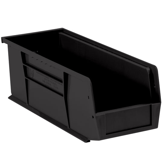 14 3/4 x 5 1/2 x 5 Black Plastic Bin Boxes 12/Case