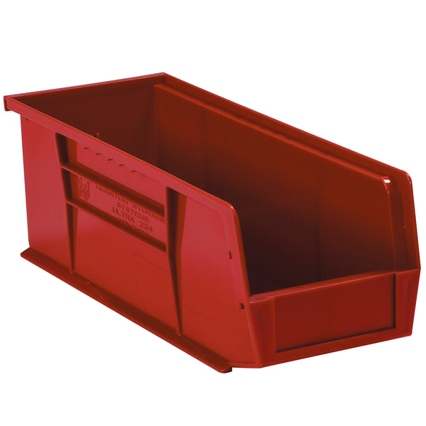 11 x 18 x 10 Red Plastic Bin Boxes 4/Case
