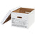 15 x 12 x 10 Letter/Legal Size 2-Piece White File Storage Box w/ Auto-Lock Bottom 12/Case