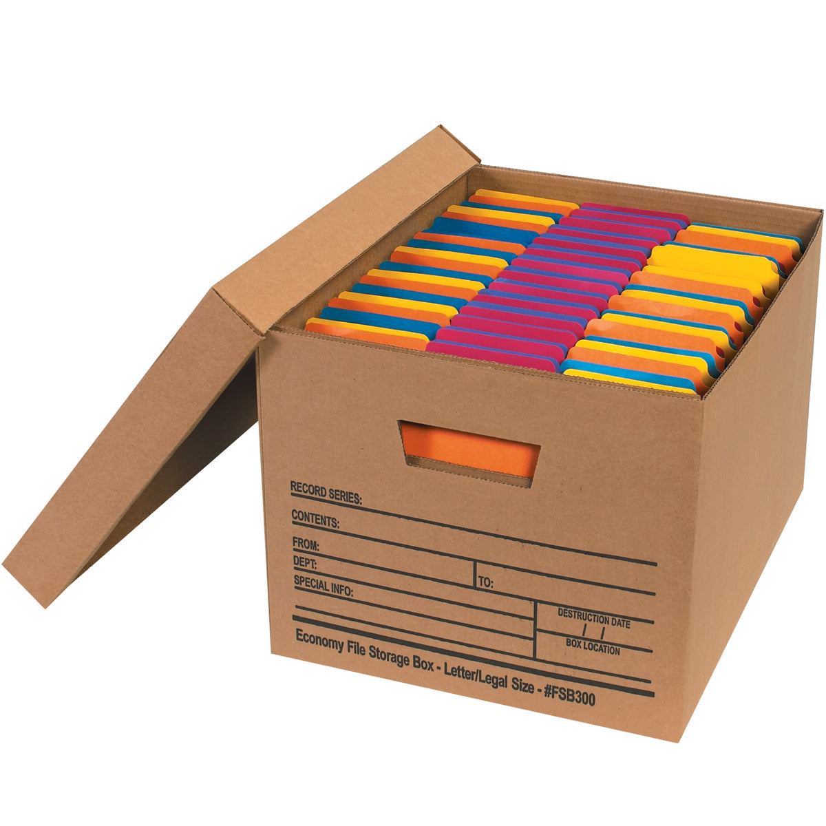 Quick File Storage Box 15 x 12 x 10 Letter Size 2-Piece Brown File Storage Box