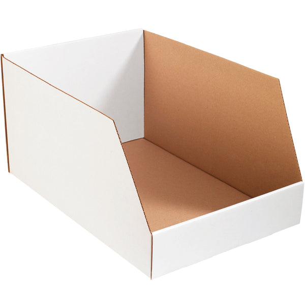 16 x 24 x 12 Open-Top White Corrugated Bin Box  25/Bundle