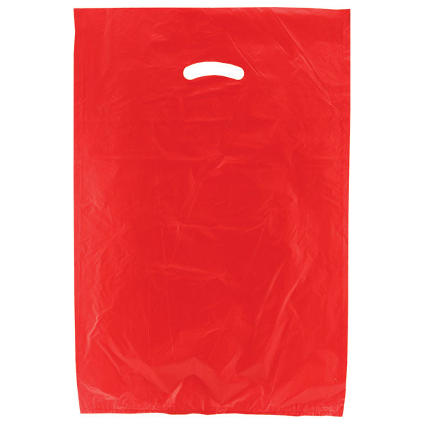 16 x 4 x 24 Red Hi-Density Gusseted Merchandise Bags (.75 mil thickness) 500/Case