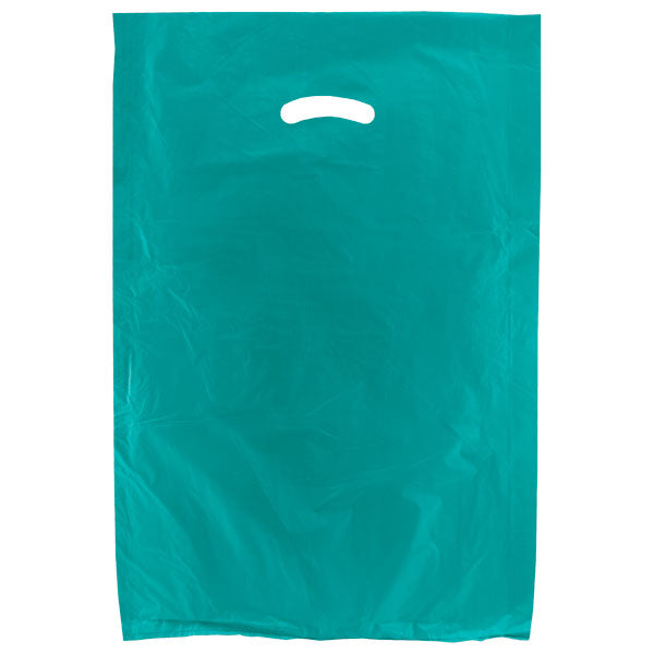 16 x 4 x 24 Teal Hi-Density Gusseted Merchandise Bags (.75 mil thickness) 500/Case