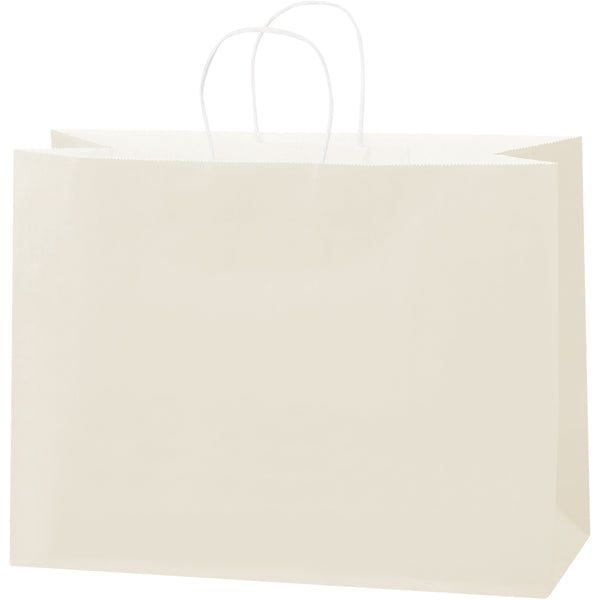 16 x 6 x 12 French Vanilla Tinted Shopping Bags 250/Case