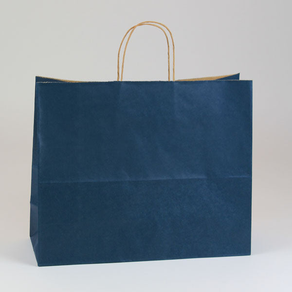 16 x 6 x 13 Navy Blue Shopping Bags w/ Handles 250/Case
