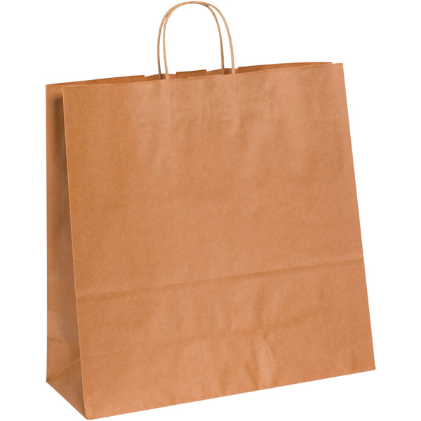 16 x 6 x 15 3/4 Kraft Shopping Bags w/ Handles 200/Case