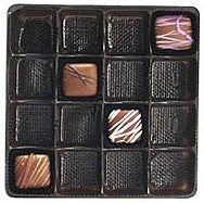 5-1/2 x 5-1/2 x 15/16 (8 oz.) Square Candy Tray Brown 16 Cavities 500/Case