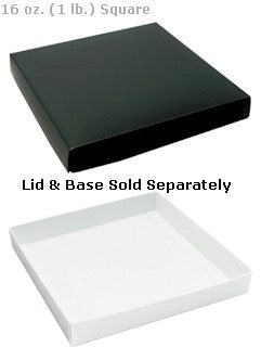 7-3/4 x 7-3/4 x 1-1/8 Black 16 oz. (1 lb.) Square Candy Box LID 250/Case