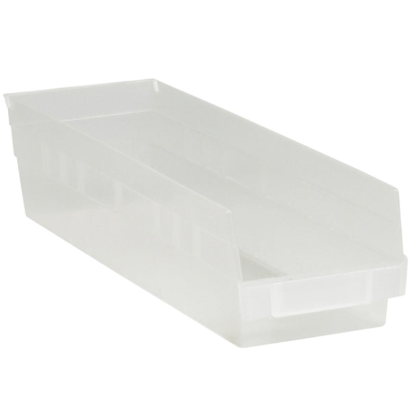17 7/8 x 4 1/8 x 4 Clear Plastic Shelf Bin Boxes 20/Case