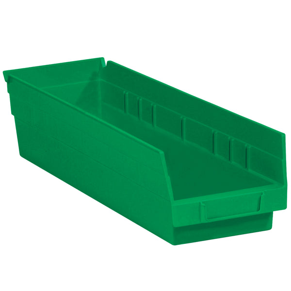 17 7/8 x 4 1/8 x 4 Green Plastic Shelf Bin Boxes 20/Case