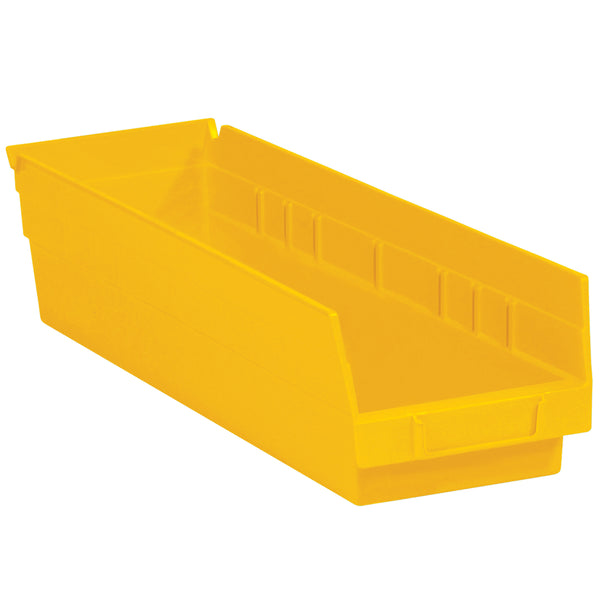 17 7/8 x 4 1/8 x 4 Yellow Plastic Shelf Bin Boxes 20/Case