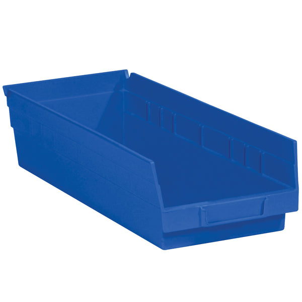 17 7/8 x 6 5/8 x 4 Blue Plastic Shelf Bin Boxes 20/Case