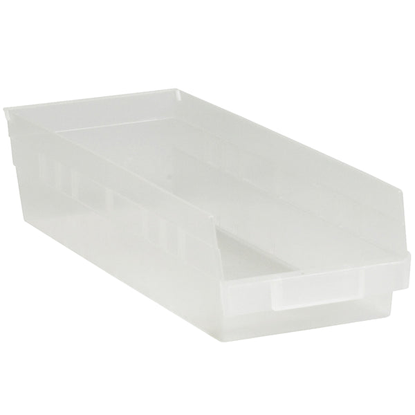 17 7/8 x 6 5/8 x 4 Clear Plastic Shelf Bin Boxes 20/Case