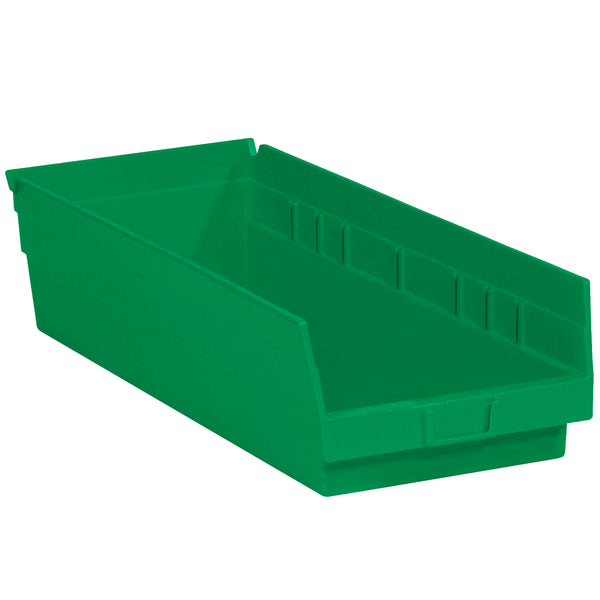 17 7/8 x 6 5/8 x 4 Green Plastic Shelf Bin Boxes 20/Case