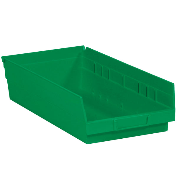 17 7/8 x 8 3/8 x 4 Green Plastic Shelf Bin Boxes 10/Case