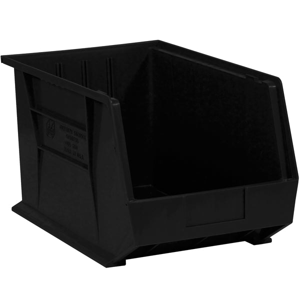 16 x 11 x 8 Black Plastic Bin Boxes 4/Case