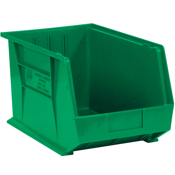 18 x 11 x 10 Green Plastic Bin Boxes  4/Case