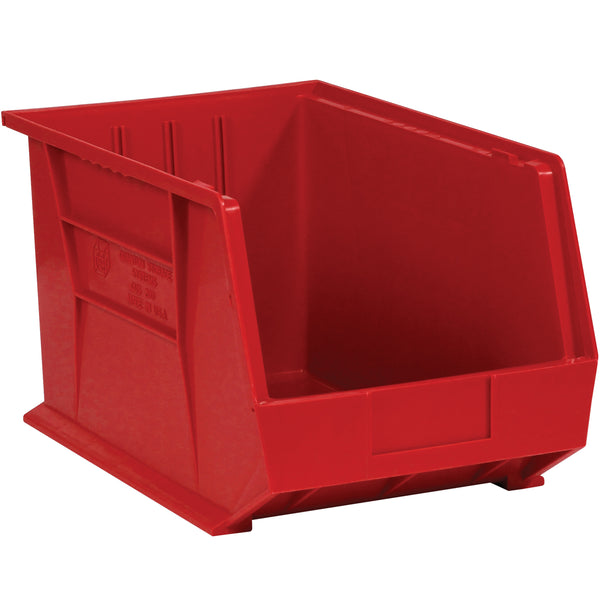 18 x 11 x 10 Red Plastic Bin Boxes 4/Case