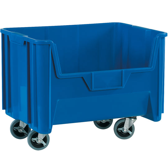 19 7/8 x 15 1/4 x 15 13/16 Blue Mobile Plastic Bin Boxes 3/Case