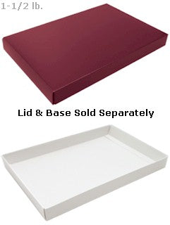 11 x 7-1/4 x 1-1/8 White 1-1/2 lb. Rectangular Candy Box BASE 250/Case